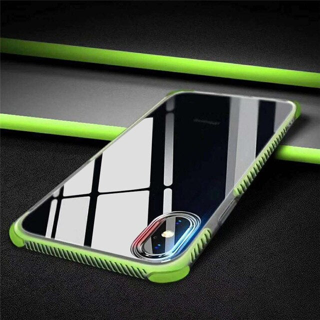 Funda protectora resistente de cuatro esquinas anticaídas, carcasa suave de TPU transparente para iPhone 11