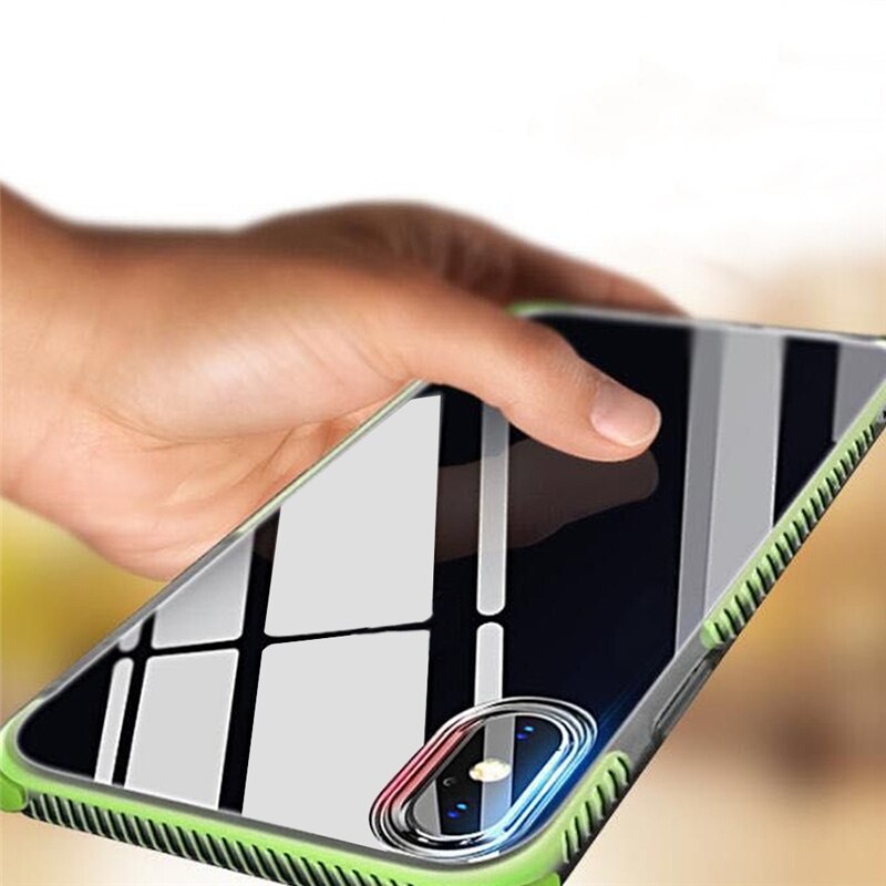 Funda protectora resistente de cuatro esquinas anticaídas, carcasa suave de TPU transparente para iPhone 11