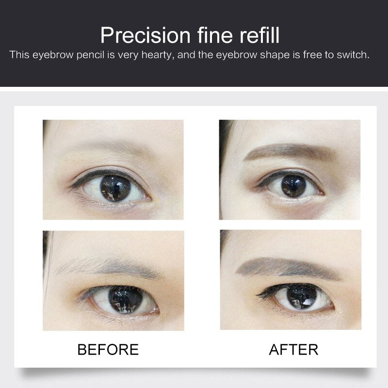 3 Colors Microblading Tattoo Eyebrow Pencil Waterproof Fork Tip 4 Head Eye Brow Pencils Eye Liner Beauty Makeup Tools TSLM1