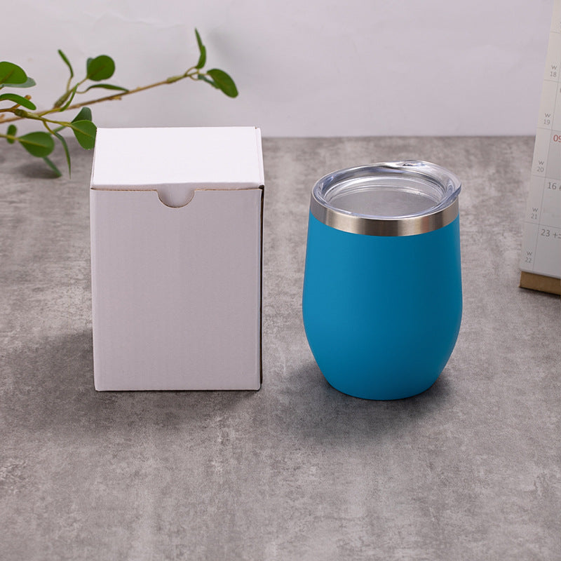 Big Belly Eggshell Cup Creative U-shaped Red Wine Cup 12oz Double Layer Vacuum Stainless Steel Egg Insulation Cup