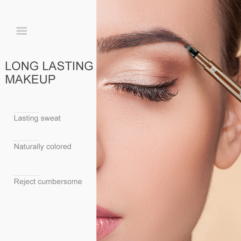 3 Colors Microblading Tattoo Eyebrow Pencil Waterproof Fork Tip 4 Head Eye Brow Pencils Eye Liner Beauty Makeup Tools TSLM1