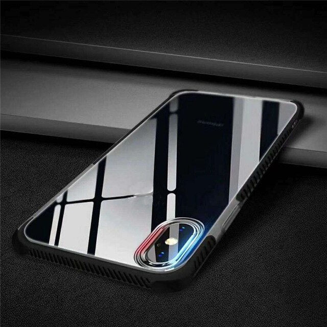Funda protectora resistente de cuatro esquinas anticaídas, carcasa suave de TPU transparente para iPhone 11