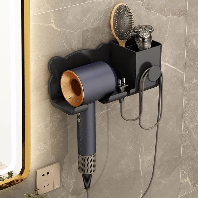 Hair Dryer Rack Bathroom Comb Shaver Face Washing Milk Wall Hanging Storage Rack