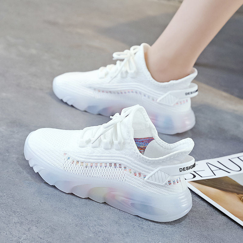 Spring And Summer New Trend All-Match Korean Lace-Up Women's Sneakers Jelly Bottom Net Red Shoes Low-Top Breathable Casual Shoes