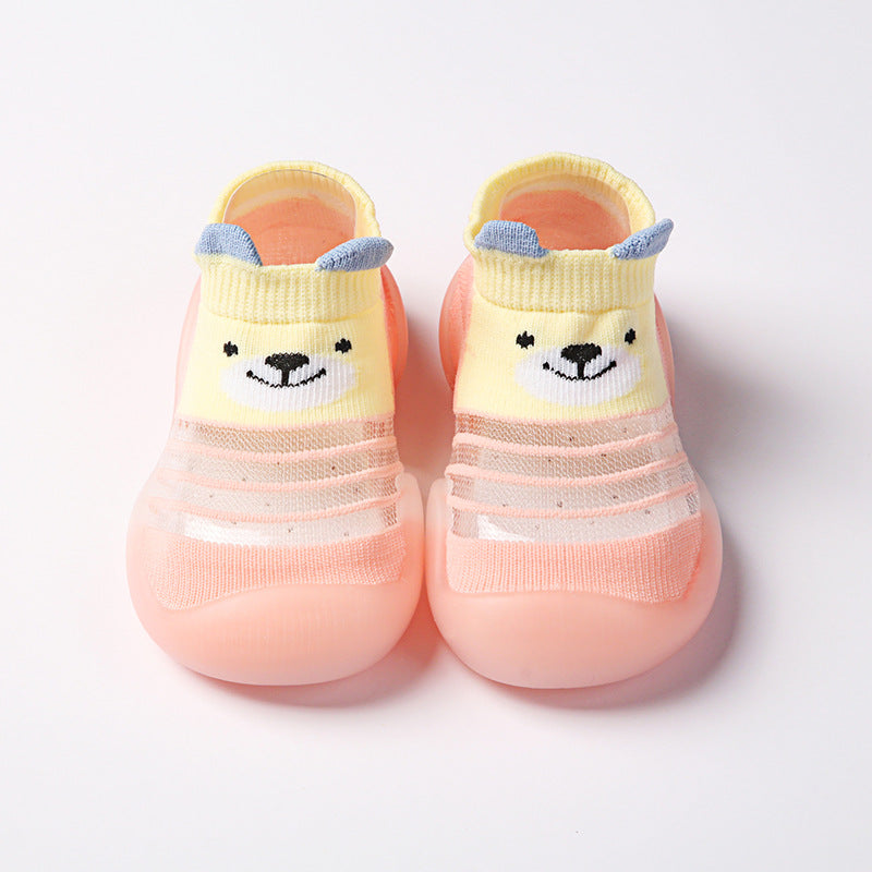 Summer children's floor shoes and socks breathable ice silk non-slip soft bottom baby home indoor shoes kindergarten early education socks shoes