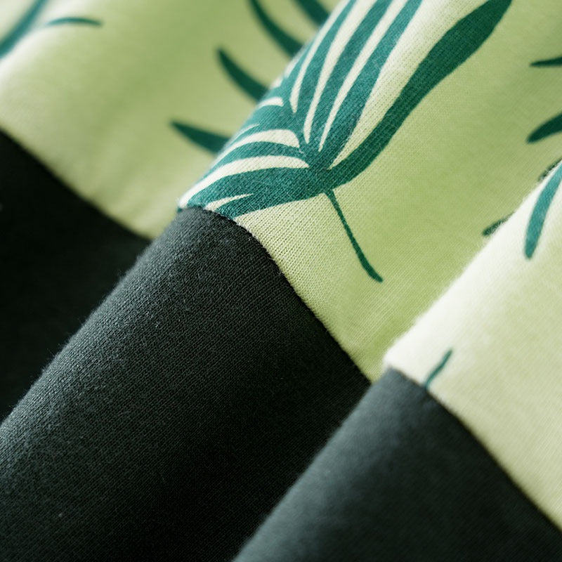 Boys Short Sleeved Jumpsuit, Hawaiian Style Printed Baby Crawling Suit, Boys Summer Thin Outdoor Vacation Clothes