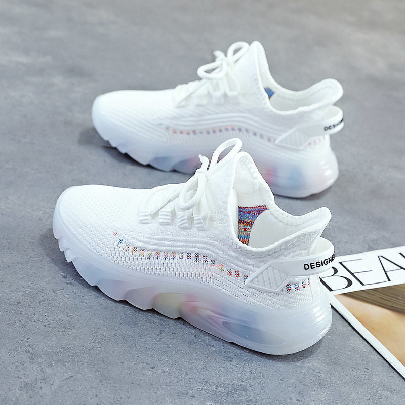 Spring And Summer New Trend All-Match Korean Lace-Up Women's Sneakers Jelly Bottom Net Red Shoes Low-Top Breathable Casual Shoes