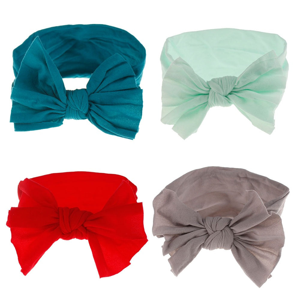 Baby Hair Band Headwear Summer Super Beautiful Princess Fan Chao Soft Silk Stockings Nylon Single layer Big Bowknot Hair Jewelry