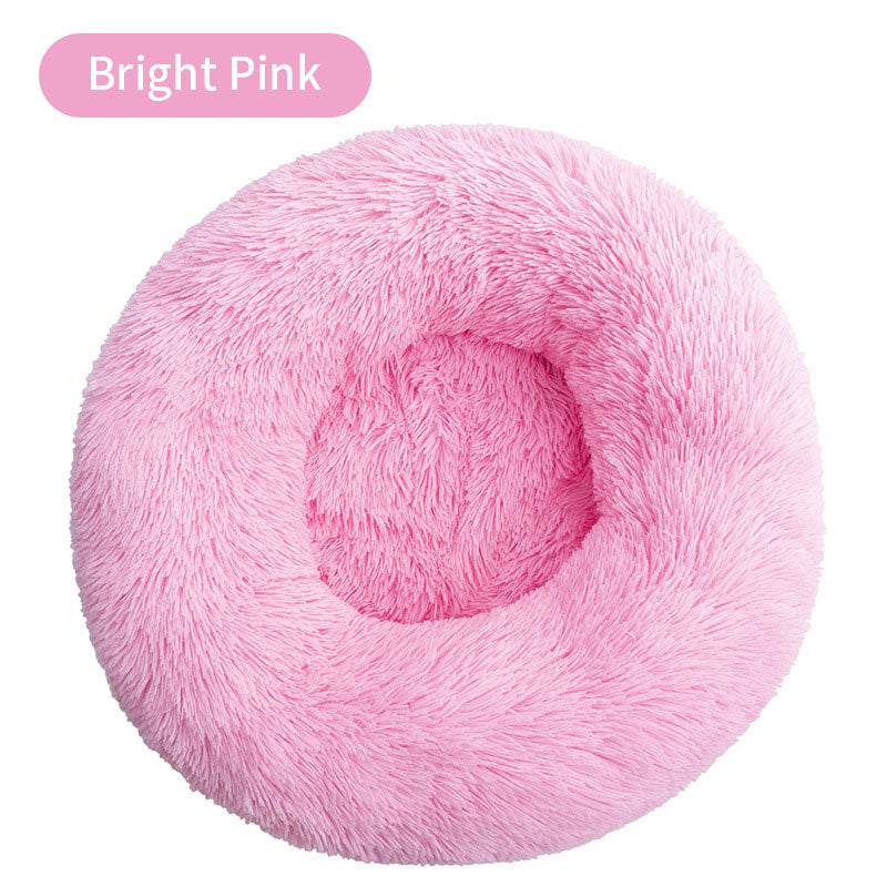 Long Plush Round Pet House Dog Bed Winter Cat Mat Pet Mattress Pet Supplies