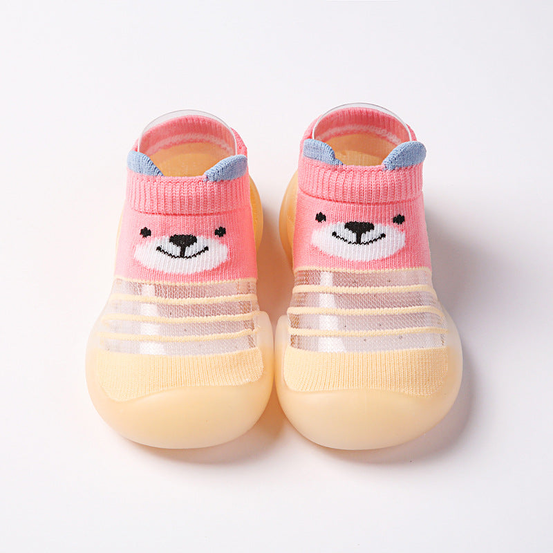Summer children's floor shoes and socks breathable ice silk non-slip soft bottom baby home indoor shoes kindergarten early education socks shoes