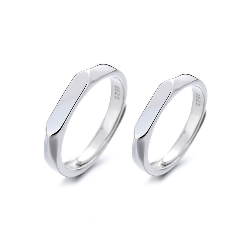 Jewelry S925 Sterling Silver Your Name Couple Rings DIY Engraved Ins Valentine's Day Simple Pair Of Rings