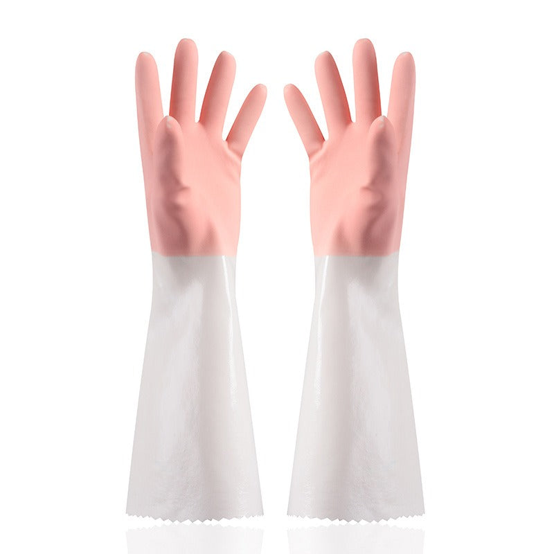 Dishwashing Gloves Durable All-In-One Padded Dishwashing And Clothes Washing Long Thickened Rubber Housework Cleaning Gloves