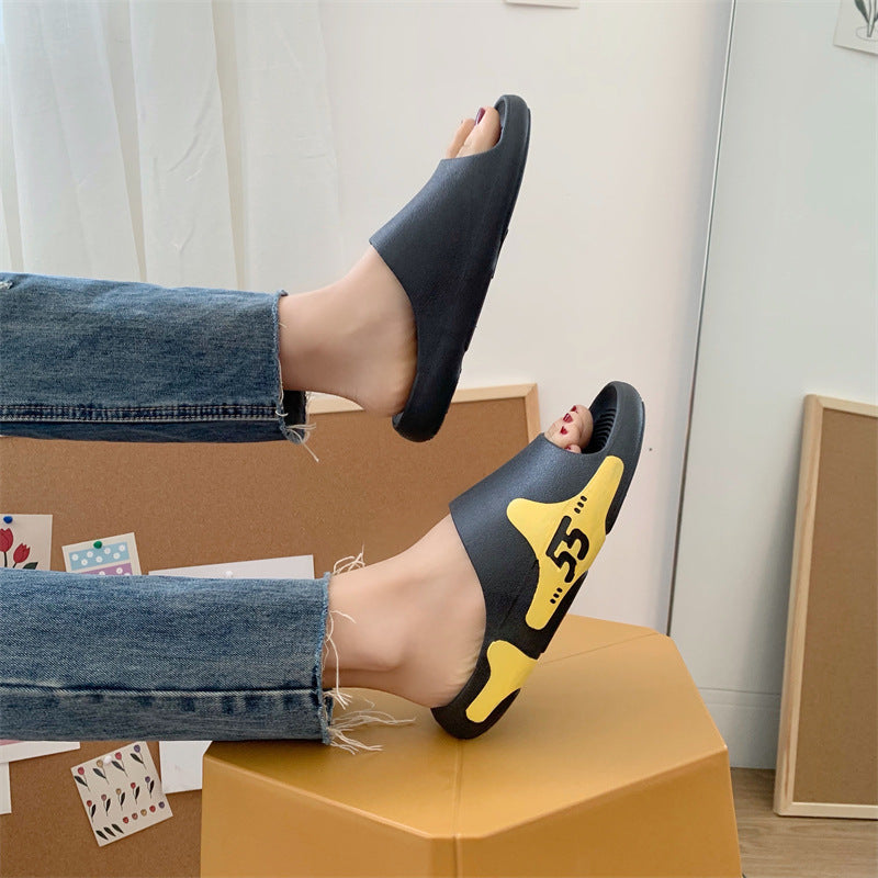 New Sandals And Slippers Men's Summer Thick Bottom Non-Slip Beach Wear Trend Couple Sandals And Slippers Women