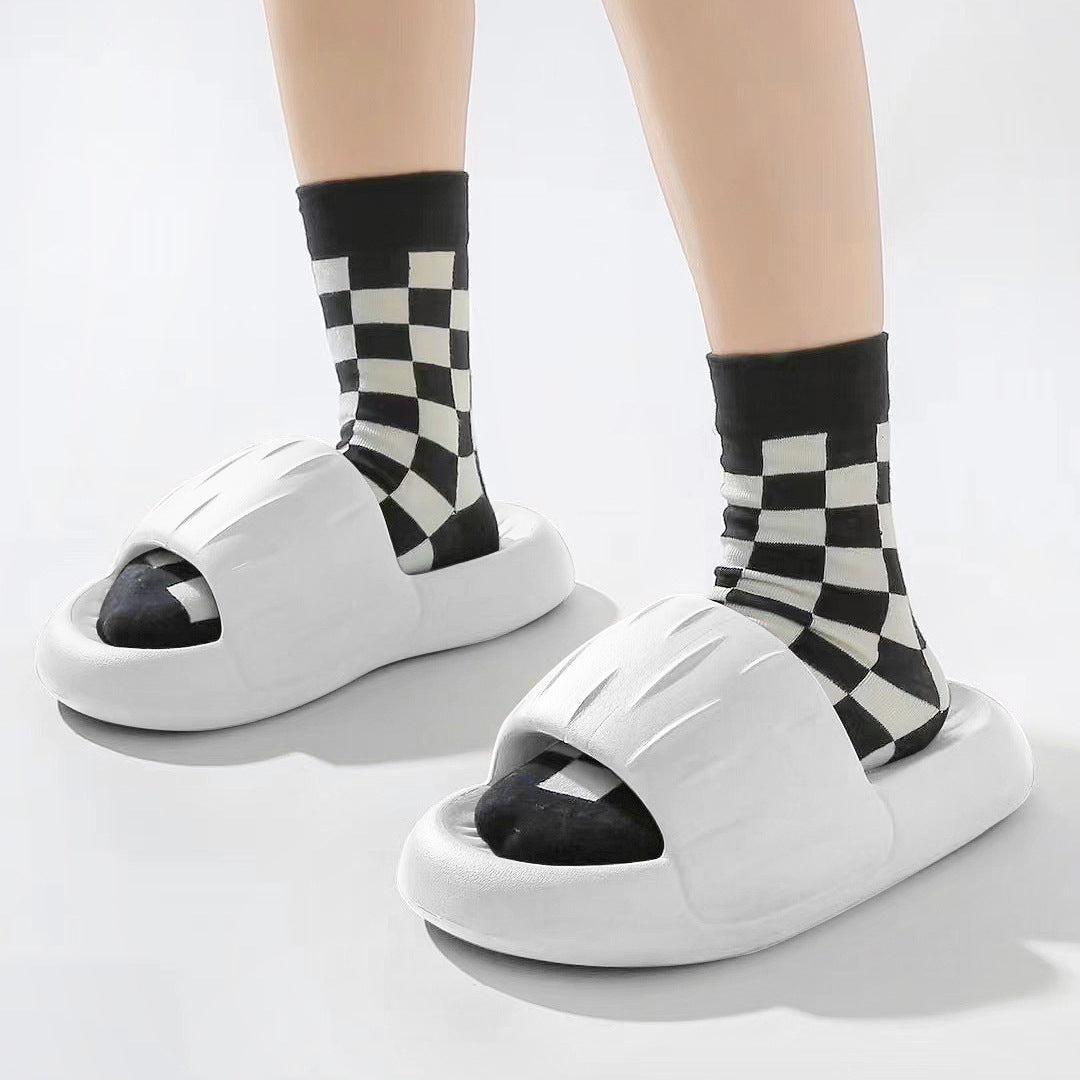 Bread Slippers EVA Rubber And Plastic Thick Bottom Stepping On Shit Casual Couple Tide Shoes Men And Women Flat Slippers Women's Outer Wear