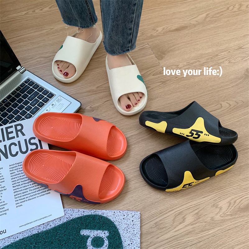 New Sandals And Slippers Men's Summer Thick Bottom Non-Slip Beach Wear Trend Couple Sandals And Slippers Women