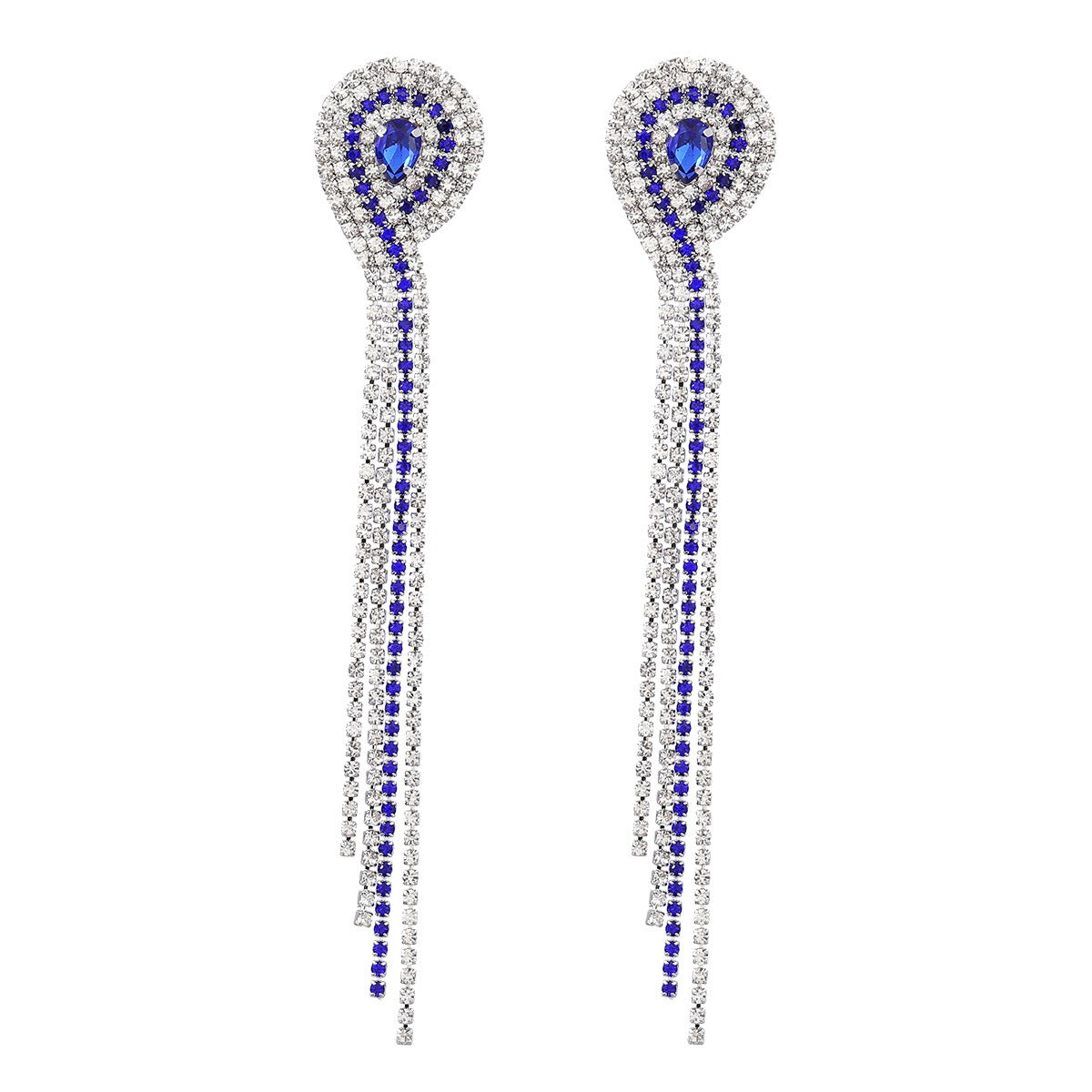 Super Flash Claw Chain Alloy Diamond Rhinestone Long Tassel Earrings Fashion Female Banquet Earrings