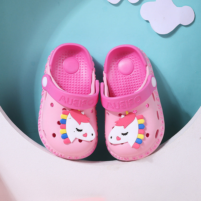 New Children's Hole Shoes Boys And Girls Summer Cute Outer Wear Toddler Soft Bottom Sandals And Slippers