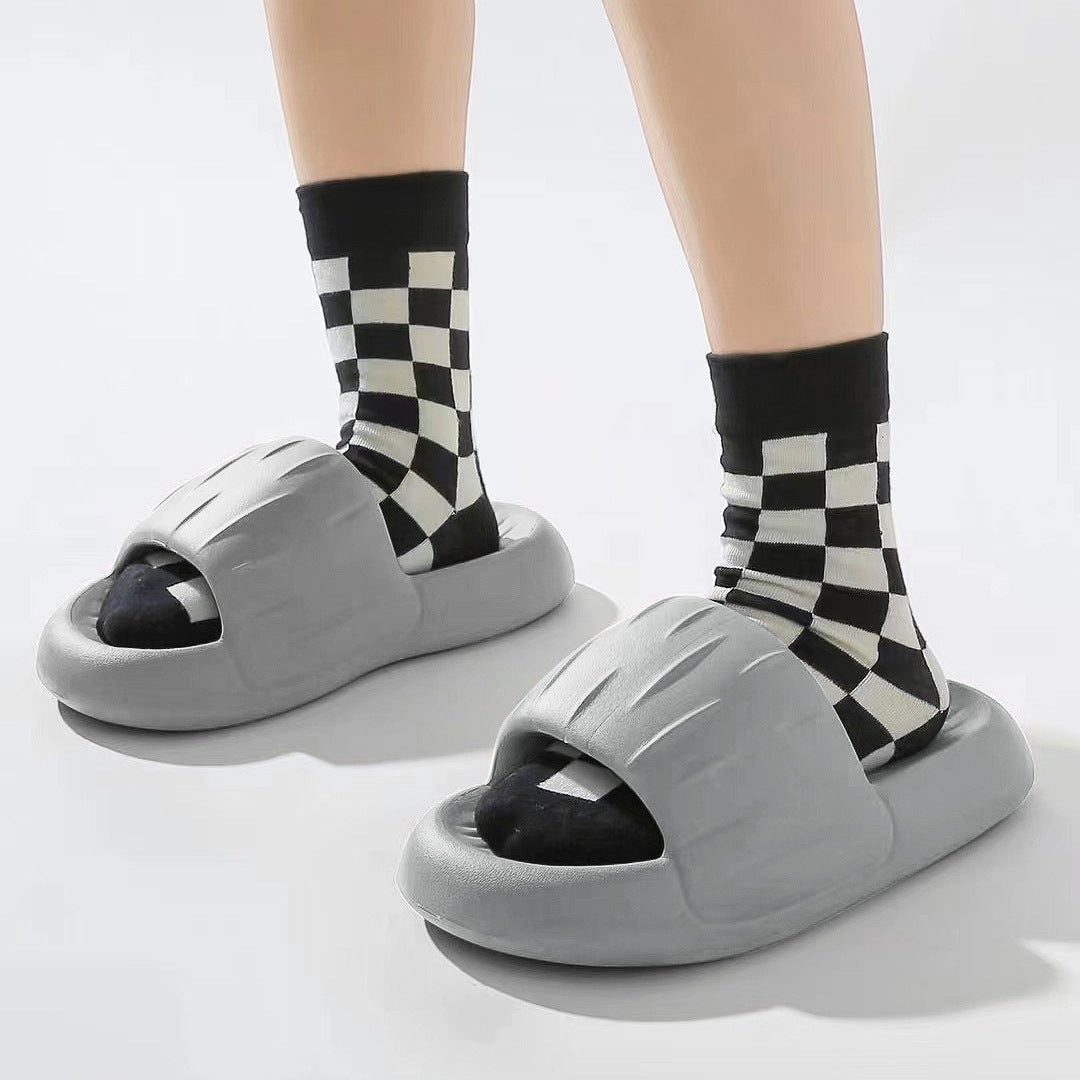 Bread Slippers EVA Rubber And Plastic Thick Bottom Stepping On Shit Casual Couple Tide Shoes Men And Women Flat Slippers Women's Outer Wear